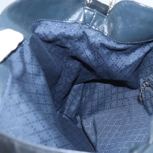 GUCCI Bamboo Hand Bag Canvas 2way Navy Silver - Picture 13 of 15